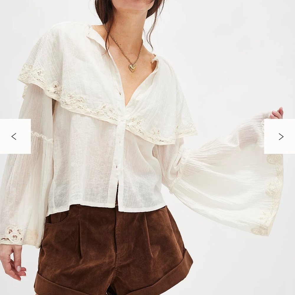 Free People Riley Battenburg Blouse